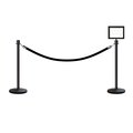 Montour Line Stanchion Post and Rope Kit Black, 2CrownTop 1Blk Rope 8.5x11H Sign C-Kit-1-BK-CN-1-Tapped-1-8511-H-1-ER-BK-PS